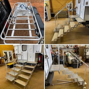 New RV Steps with handrails for Alaskan