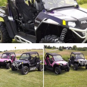 Our RZR's -- Mom's "Pink Passion" & Dad's "Purple Thunder"