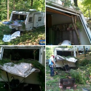 Old Camper Totaled By Tree 7/2012