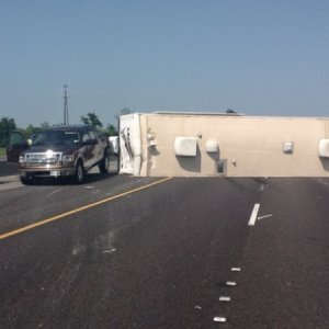 Overturned camper f150