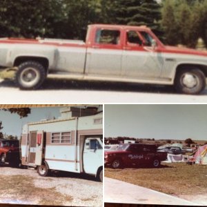 Early Days of camping with Happy Days at the dragstip !