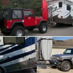 Kayaks and soft top Jeeps