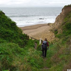 Dropping Down to Sculptured Beach