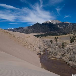 Medano Creek starting to flow out of the Sangres