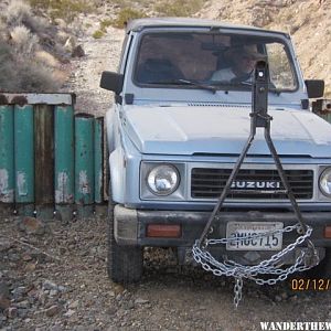 "Sammy" going through Bunker Hill mine gate