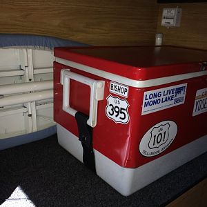 velcro tie down ice chest (well, now it's food pantry)