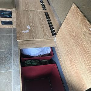 Storage under couch seat