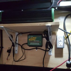 My 2000 watt pure sinus inverter. I use a bank of batteries and it's fed back to the breaker panel so we have full use of the camper.