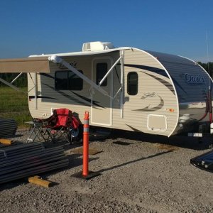 camped on a jobsite in Cameron, SC