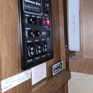 Added a magnetically mounted rechargeable LED motion light inside door of control panel cabinet so I can see the damn small writing!