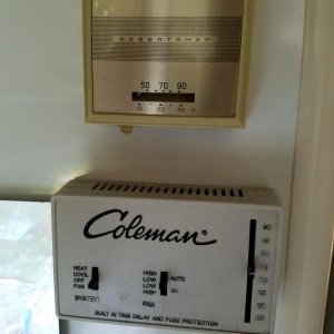 RobertShaw and Coleman Thermostats in the Kitchen/Dining area