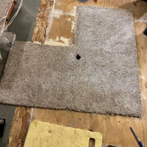 Making a start with the carpet tiles