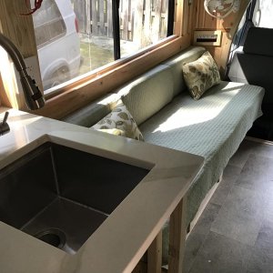 Countertop added and under mount sink installed