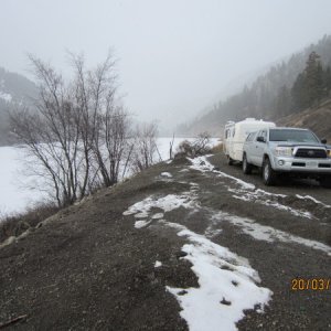 Frozen Yellow Lake on 3A to Osoyoos