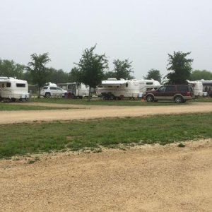 Bluebonnet Rally, April 2015
Left to right: Our 19, Casita 13, Escape 21 (owners from Oklahoma) Reace and Tammy from Escape Trailer Industries in a 5.