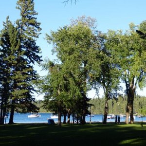 Clear Lake at Wasagaming, town within the national park