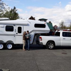 The big moment when we got hitched up at Bob's in Sumas.