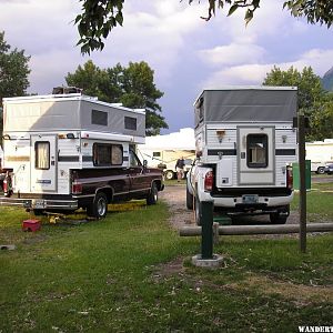 Two FWCs sharing one campsite at Waterton