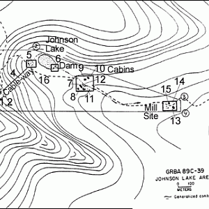 Map of the Johnson Lake Mine complex