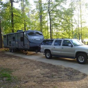 Awesome tow vehicle. 8.1 litre V8 Chev. I was sad to say goodbye to her. Still for sale I believe.