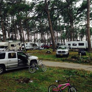 View from our camper.  Our area was not hit as bad as other areas in the campground.