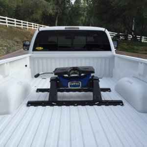 My new hitch and white sprayed bedliner