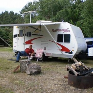 2016 Swan Lake Vacation near Virginia, MN in Northern Minnesota's Iron Range. Camped out in 2008 CruiserRV Xtra Xt190 Toy Hauler