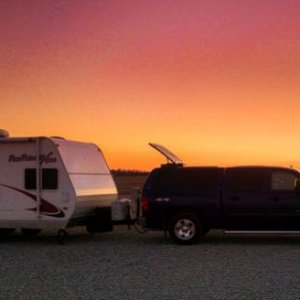 Stopped for the night in a roadside campground ?somewhere? about halfway between Arizona and Minnesota