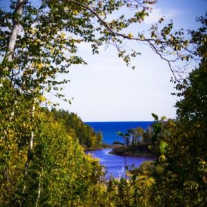 Temperance River, looking from Falls to Lake Superior 600