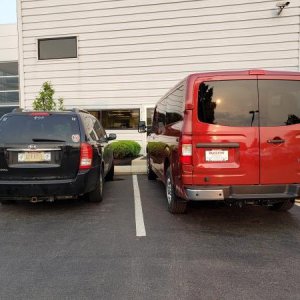 From the black minivan to the red mega-van!