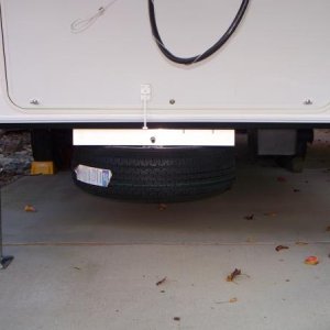 100 0808
ORDERED TRAILER FROM FOREST RIVER AND HAD MOUNT THE  SPARE TIRE UP FRONT.