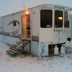 before front was done. propane tanks sit on the ground now that the hitch is off.