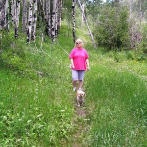 Lion Gulch July 2010 Martha and Bella on the trail.