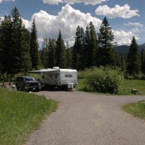 Hyalite Canyon, Langhor campground.. Bozeman Montana. 20 minutes from our house, our first time out, we had to stay in our comfort zone in case anythi