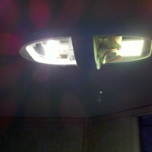 Left light is original bulb, right light is new 36 LED without cover