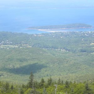 View of Bar Harbor and Bar Island