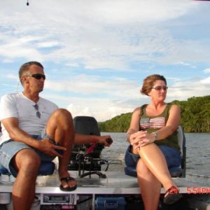 Wife and I boating on local river