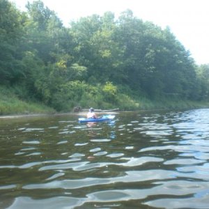 Kath kayaking on CT River in Vermont