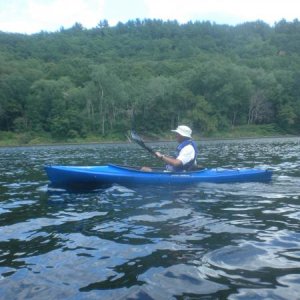 Sheldon kayaking on CT River in Vermont