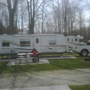 IMG00430 At the Port Huron KOA with my new truck. Opening Day (April) Not many people. Still cold out.