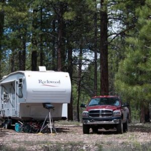 Our campsite in Kaibab National Forest on the North Rim of the Grand Canyon.