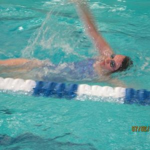 Hannah got to swim in the Penn State competition pool