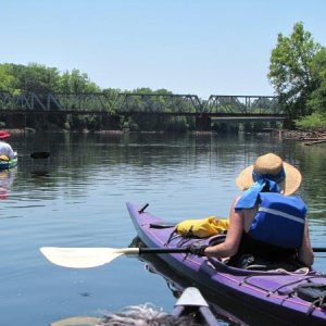 Paddling on the Chattahoochie below West Point Lake Dam.