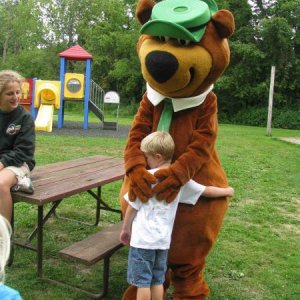 Yogi Bear is great at giving hugs!