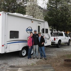 The kids and I at the Raccoon Mtn Campgrounds