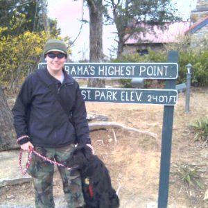 Taylor and Spartacus at the highest point in Alabama