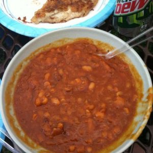 Baked Beans that were cooked in my Dutch Oven.