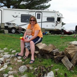 Mommy and Reese fishing Spring 2012