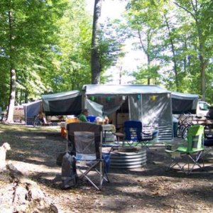 Camp in Beechwood campground, Ludington SP (October 2011)