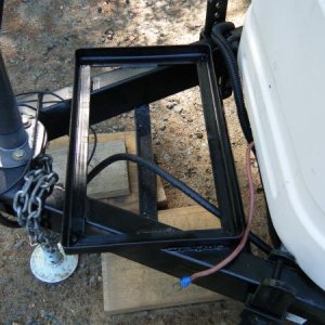 Cut, notched, bent & welded up a tray for the battery box & welded it to the frame.